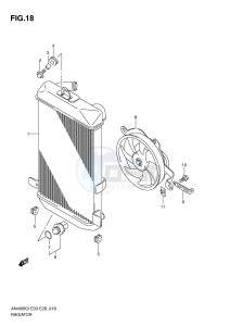 AN400 (E3-E28) Burgman drawing RADIATOR