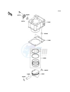 KLX250 KLX250S9F GB XX (EU ME A(FRICA) drawing Cylinder/Piston(s)