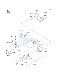 KAF 950 D [MULE 3010 DIESEL 4X4] (D8F) D8F drawing AIR CLEANER-BELT CONVERTER