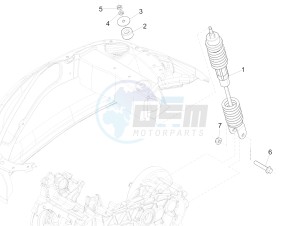 Sprint 50 4T 4V (NAFTA) drawing Rear suspension - Shock absorber/s