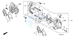 CBF10009 UK - (E / MKH) drawing FRONT BRAKE CALIPER (CBF1000)