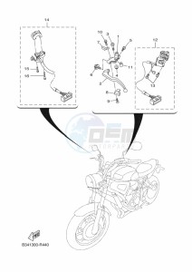 XSR700 MTM690D-U (BJY1) drawing HANDLE SWITCH & LEVER