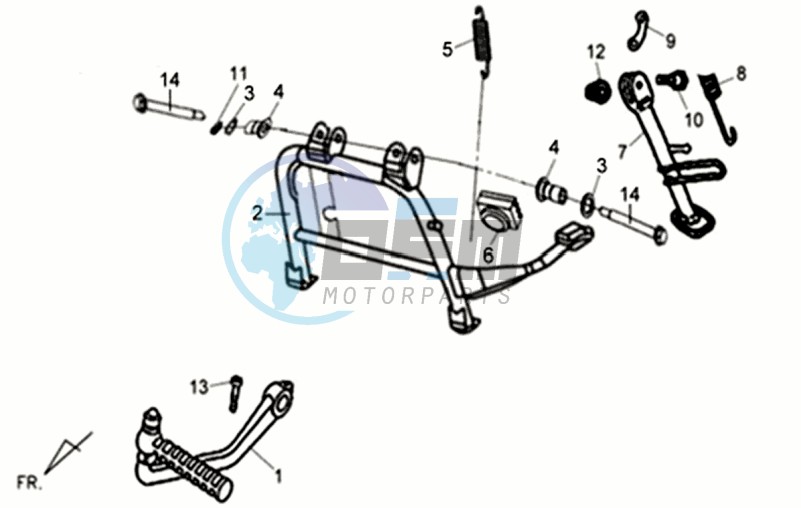 CENTRAL STAND -SIDE STAND- KICKSTARTER PEDAL