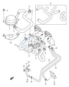 GSX750F (E2) drawing SECOND AIR (E18,MODEL N E39)