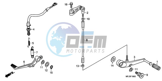 BRAKE PEDAL/CHANGE PEDAL