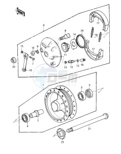 KZ 250 D [KZ250] (D1) [KZ250] drawing FRONT HUB_BRAKE -- 80 D1- -