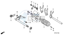 CBR125RWA France - (F / BLA CMF) drawing GEAR SHIFT DRUM