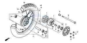 CA125 REBEL drawing REAR WHEEL