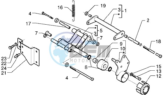 Swinging arm