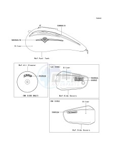 VN 1500 P [VULCAN 1500 MEAN STREAK] (P1-P2) [VULCAN 1500 MEAN STREAK] drawing DECALS-- SILVER- --- VN1500-P2- -