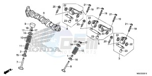 VFR1200FF VFR1200F UK - (E) drawing CAMSHAFT/ VALVE (REAR)