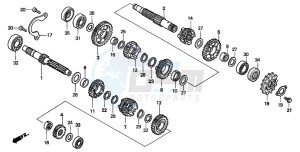 XR400R drawing TRANSMISSION