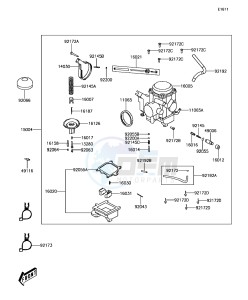 BRUTE FORCE 300 KVF300CJF EU drawing Carburetor