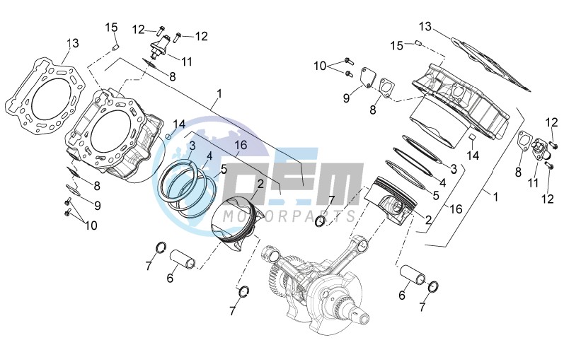 Cylinder with piston