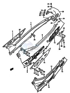 GSX750F (K-T) drawing FRAME COVER (MODEL S T)