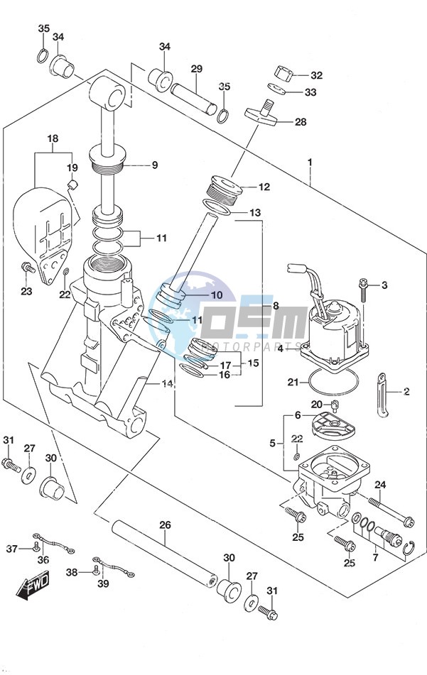 Trim Cylinder w/Transom (L)