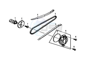 SYMPHONY SR 50 (L8) EU drawing CHAIN / CHAIN TENSIONER  / CHAIN GUIDE