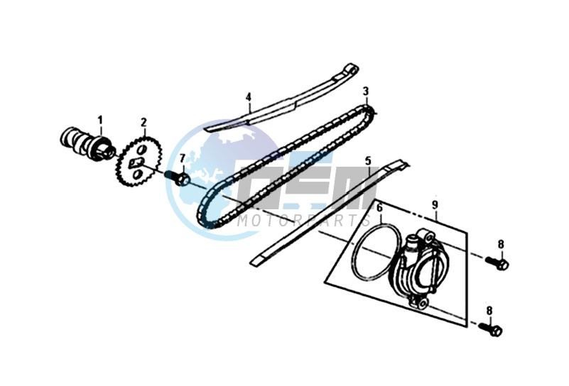 CHAIN / CHAIN TENSIONER  / CHAIN GUIDE