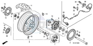 CBR1000RR9 France - (F / CMF REP) drawing REAR WHEEL