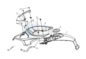 QUAD RAIDER 600 LE CHASSIS LONG drawing COWLING FRONT