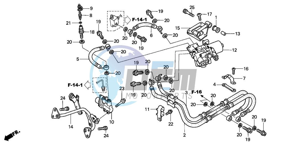 REAR BRAKE HOSE (VFR800A)