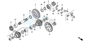 TRX450R drawing KICK STARTER SPINDLE