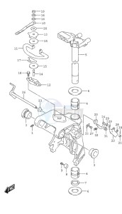 DF 25A drawing Swivel Bracket Tiller Handle w/Power Tilt