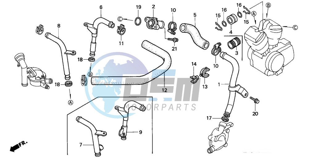 WATER PIPE (VT1100CV/CW/C2)