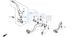 CR125R drawing PEDAL/KICK STARTER ARM