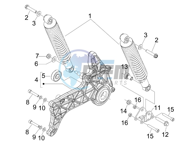 Rear suspension - Shock absorbers