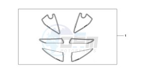 CBR600RA9 E / ABS MME drawing RACING STICKER WHITE BACKGROUND 'NUMBER PLATE STICKERS' WITH