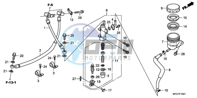 REAR BRAKE MASTER CYLINDER (CB600FA/FA3)