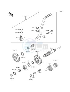 KX 500 E [KX500] (E1-E3) [KX500] drawing KICKSTARTER MECHANISM