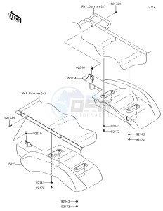 MULE SX KAF400JJF EU drawing Rear Fender(s)