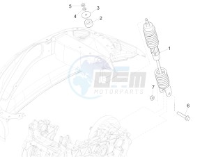 PRIMAVERA 50 4T 4V NOABS E2 (NAFTA) drawing Rear suspension - Shock absorber/s