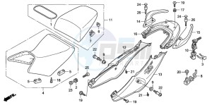 CBF1000S drawing SEAT/SEAT COWL