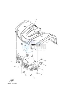 YFM350FWA GRIZZLY 350 4WD (1SG2) drawing FRONT FENDER