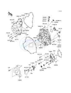 EX 650 A [NINJA 650R] (A6F-A8F) A8F drawing ENGINE COVER-- S- -