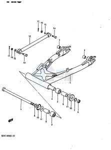 GSX1100 (Z-D) drawing REAR SWINGING ARM (GSX1100Z D XD)