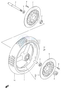 GSF1200 (E2) Bandit drawing FRONT WHEEL (GSF1200T V W X Y ST SV SW SX SY)