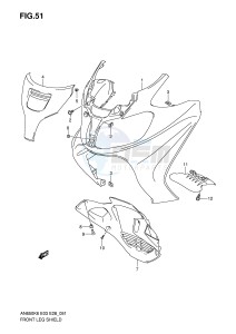 AN650 (E3-E28) Burgman drawing FRONT LEG SHIELD (AN650K6 K7)