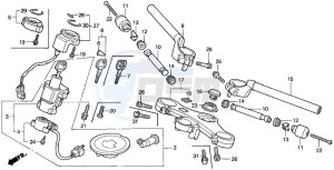 CBR600F4 drawing HANDLE PIPE/TOP BRIDGE