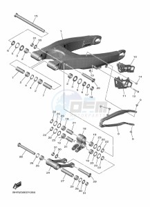 YZ450F (BHR2) drawing REAR ARM