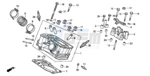 XL650V TRANSALP drawing REAR CYLINDER HEAD