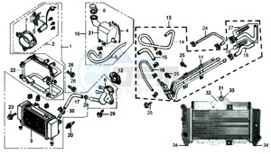 JOYRIDE 200 E2 - 2004 drawing RADIATOR