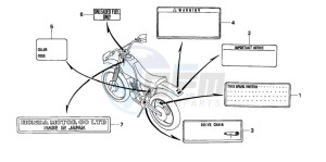 XR200R drawing CAUTION LABEL