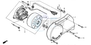 MT50F drawing LEFT CRANKCASE COVER/ GENERATOR