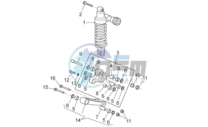 Connecting rod - rear shock abs.