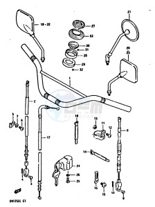 DR125S (E2) drawing HANDLEBAR