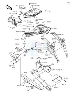 Z1000SX_ABS ZX1000MGF FR GB XX (EU ME A(FRICA) drawing Rear Fender(s)